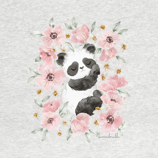 Flowerbed panda by sannadorable